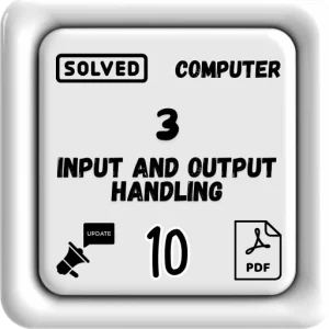 Class 10 Computer Notes Chapter 3 (Input and Output Handling) FBISE/BISE